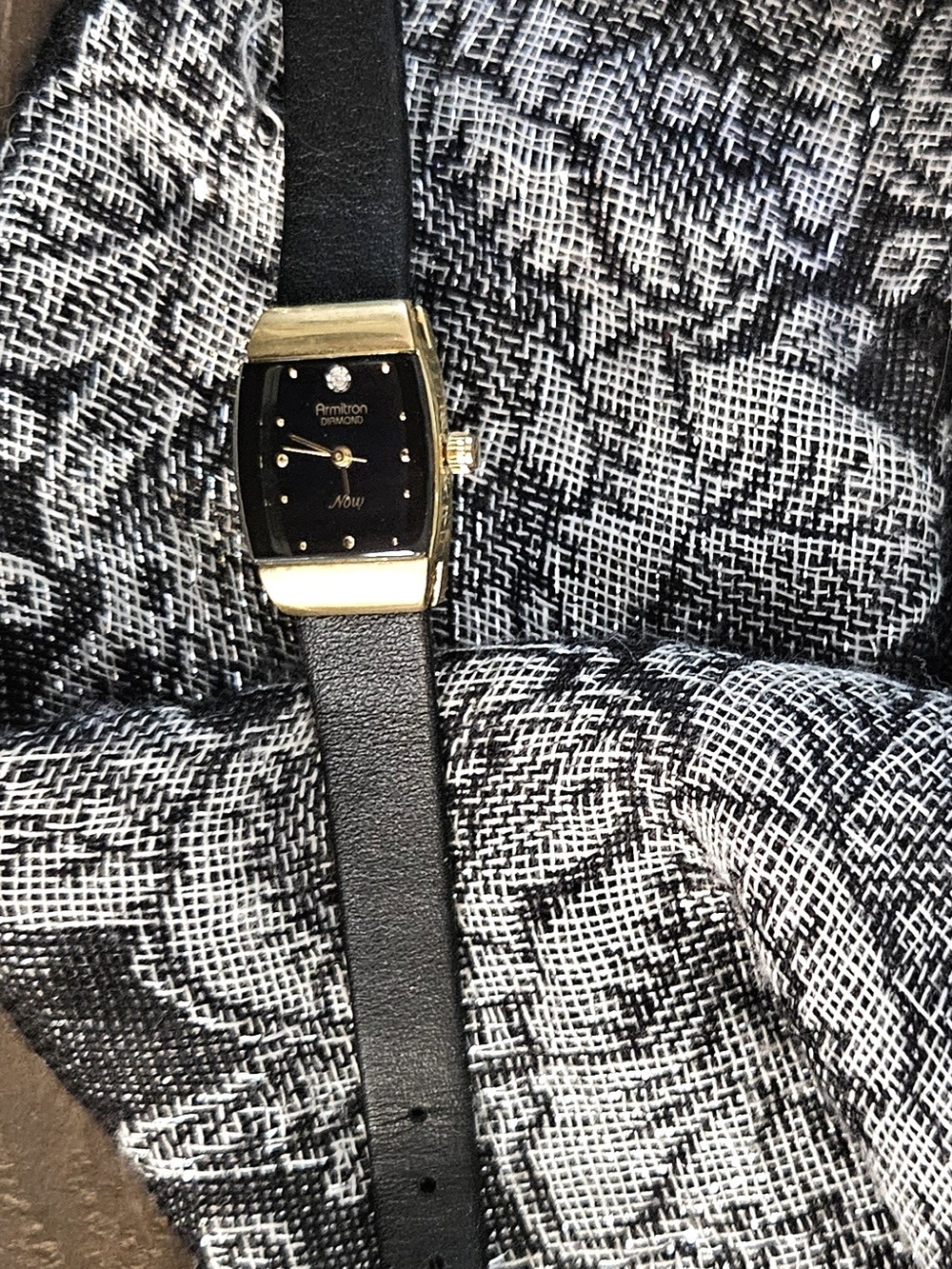 Armitron Diamond Accent Black & Gold Women's Watch